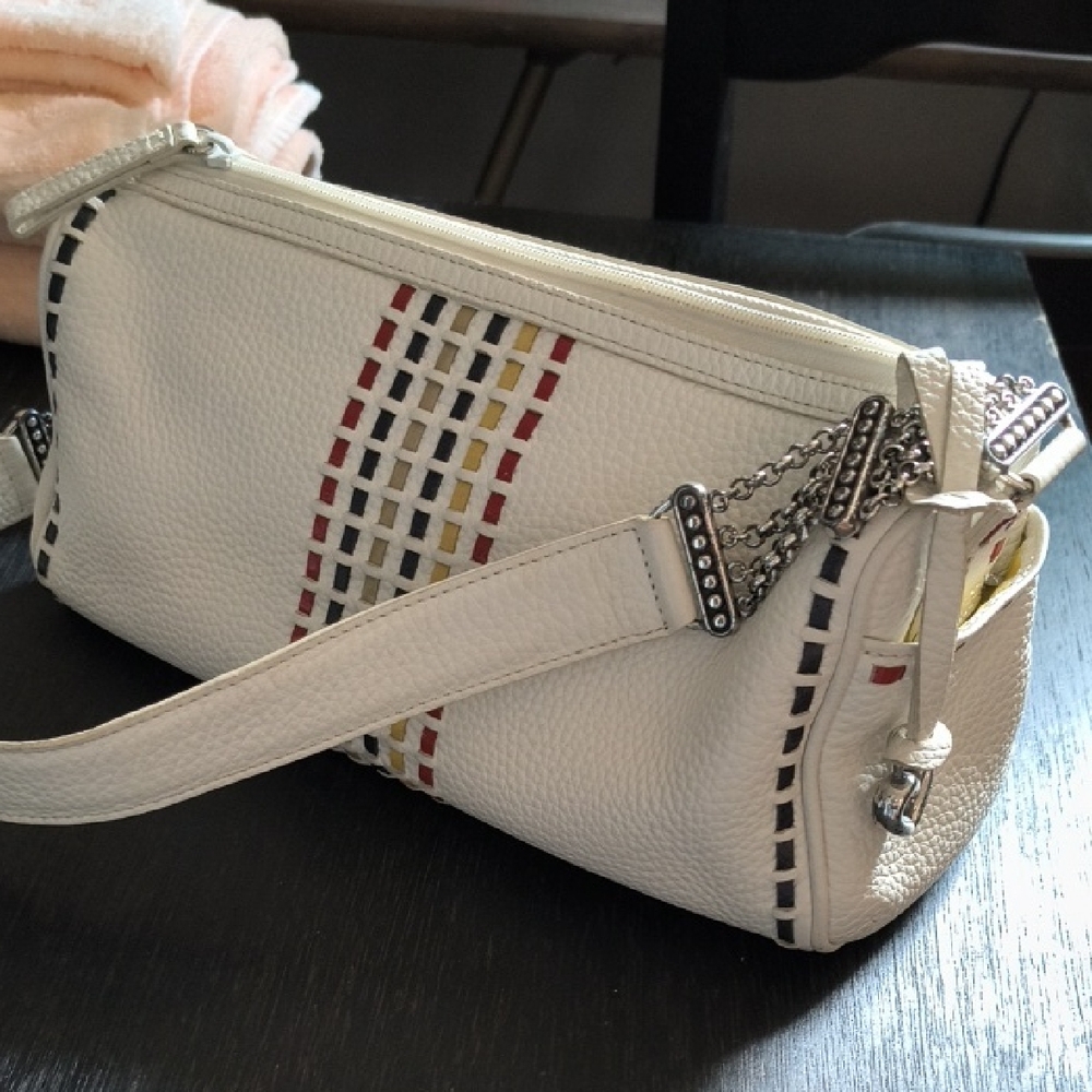 Brighton Cream Shoulder Bag with Colorful Details 🩷 ❤️ Hearts 💗